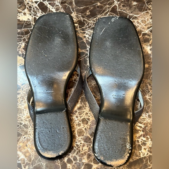 Gucci Black and Silver Women's Sandals - Picture 2 of 10